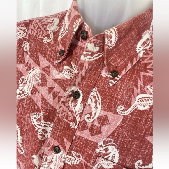 pendleton REYN SPOONER coastal cowboy seahorse button-down shirt men M surf Red - Picture 2 of 16